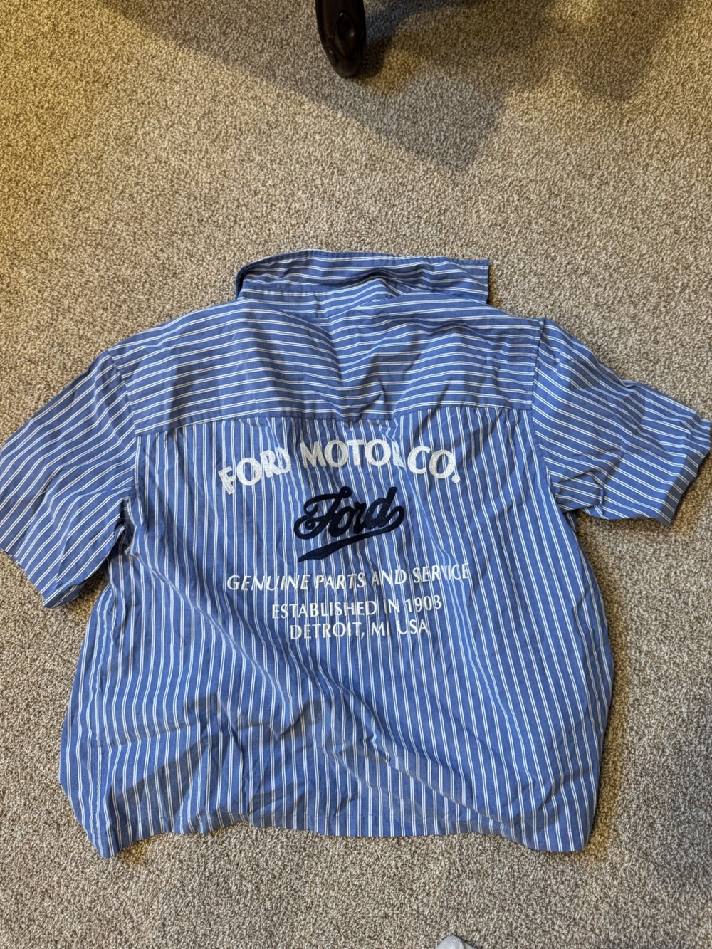 Abercrombie & Fitch Ford Motor Company Striped Button-Up Shirt